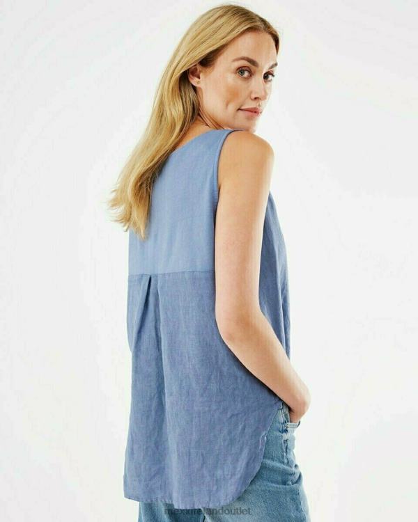 Mexx Linen Top Blue 0T44H218 Women