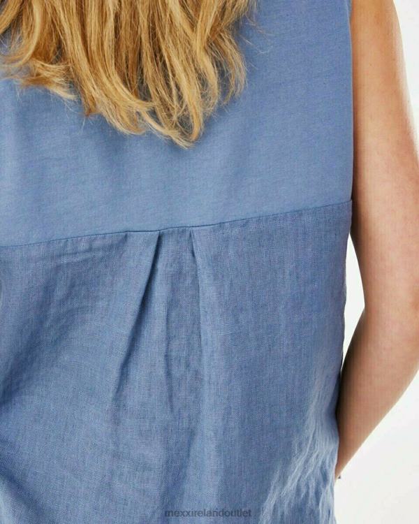 Mexx Linen Top Blue 0T44H218 Women