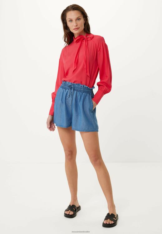 Mexx Long Sleeve Bowtie Blouse Red 0T44H129 Women