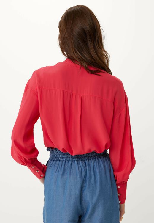 Mexx Long Sleeve Bowtie Blouse Red 0T44H129 Women