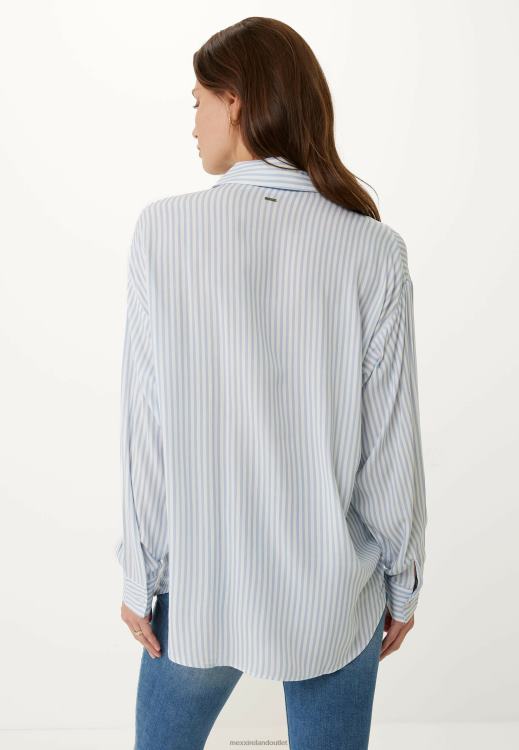 Mexx Long Sleeve Striped Blouse White 0T44H128 Women