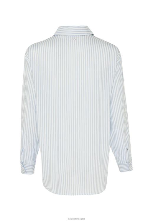 Mexx Long Sleeve Striped Blouse White 0T44H128 Women
