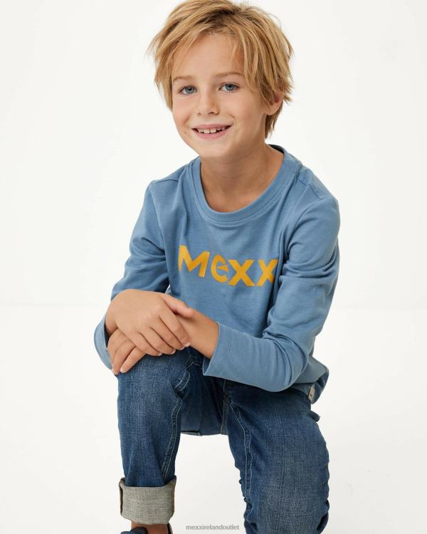 Mexx Long sleeve logo carrier t-shirt Mid Blue 0T44H949 Boys