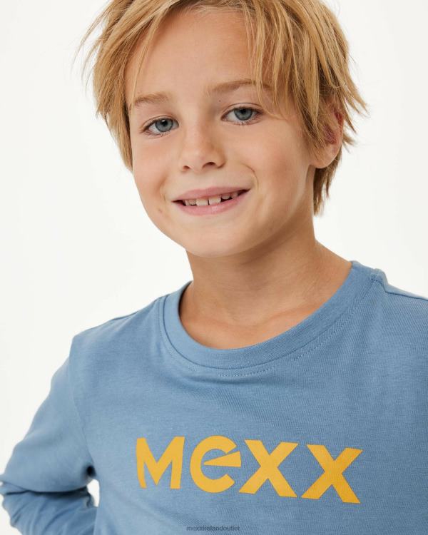 Mexx Long sleeve logo carrier t-shirt Mid Blue 0T44H949 Boys