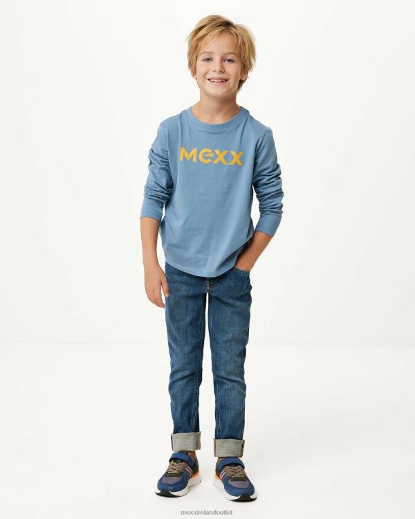 Mexx Long sleeve logo carrier t-shirt Mid Blue 0T44H949 Boys