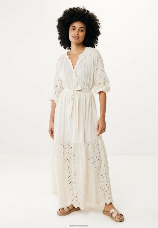 Mexx Maxi Dress Broidery Off White Beige 0T44H22 Women