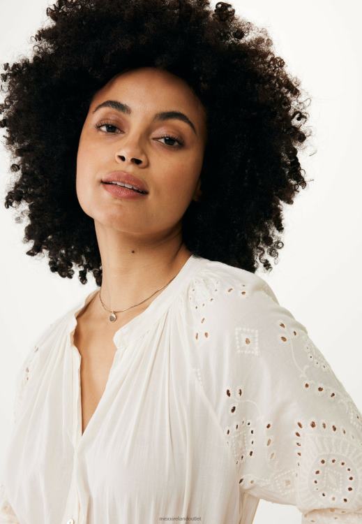 Mexx Maxi Dress Broidery Off White Beige 0T44H22 Women