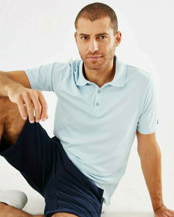 Mexx Mercerized popcorn polo Light Blue 0T44H735 Men
