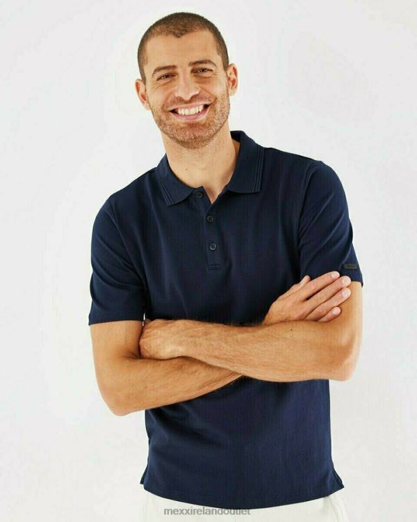 Mexx Mercerized popcorn polo Navy Blue 0T44H722 Men