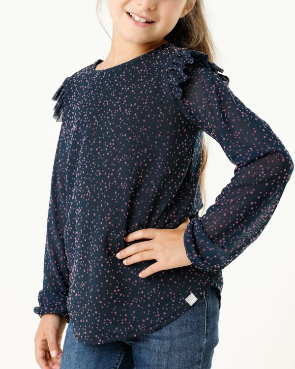 Mexx Mesh blouse AOP Navy Blue 0T44H837 Girls