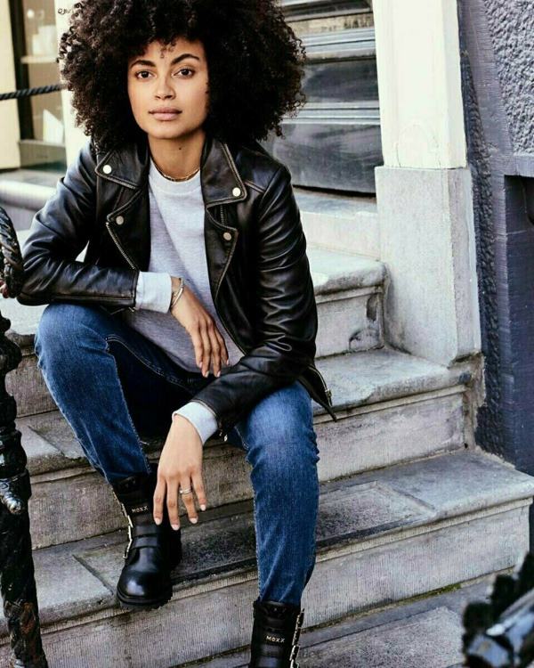 Mexx Milou Leather Jacket Black Schwarz 0T44H171 Women