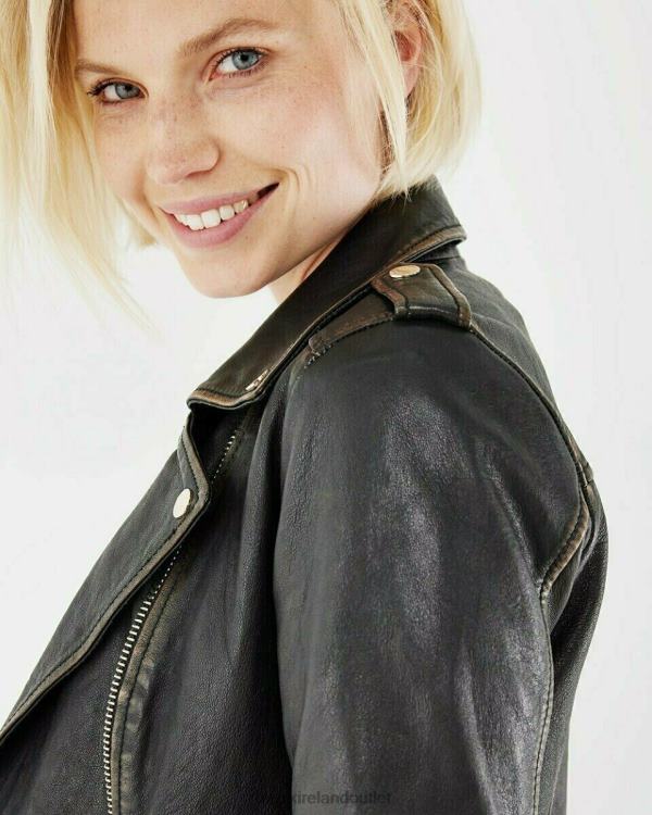 Mexx Milou Leather Jacket Black Schwarz 0T44H171 Women