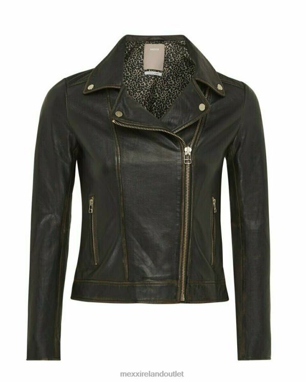 Mexx Milou Leather Jacket Black Schwarz 0T44H171 Women
