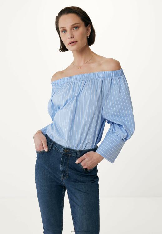 Mexx Off Shoulder Blouse Blue 0T44H96 Women