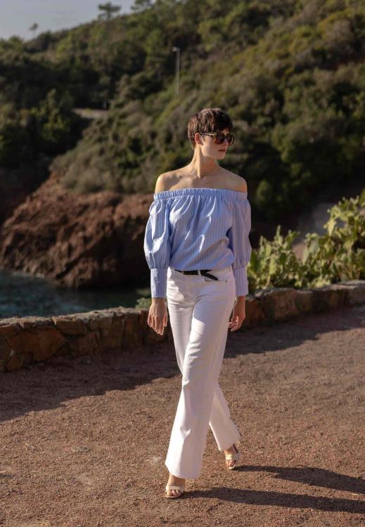 Mexx Off Shoulder Blouse Blue 0T44H96 Women