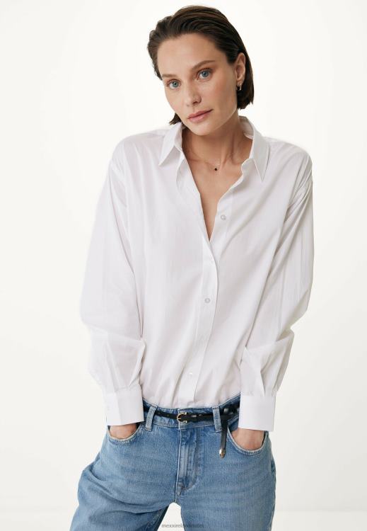 Mexx Oversized Blouse Off White Cotton 0T44H90 Women