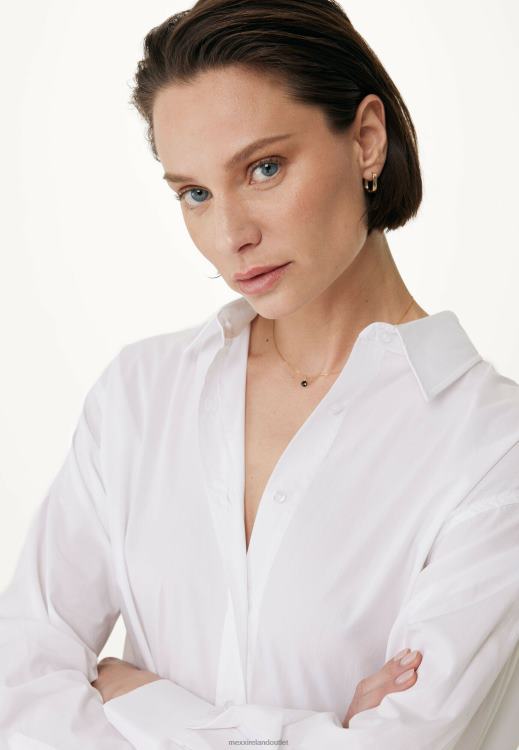 Mexx Oversized Blouse Off White Cotton 0T44H90 Women