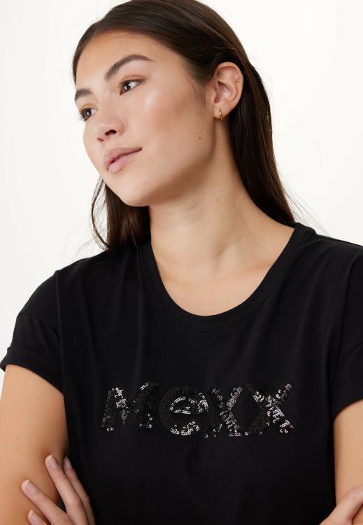 Mexx Oversized Short Sleeve Tee Black Schwarz 0T44H86 Women