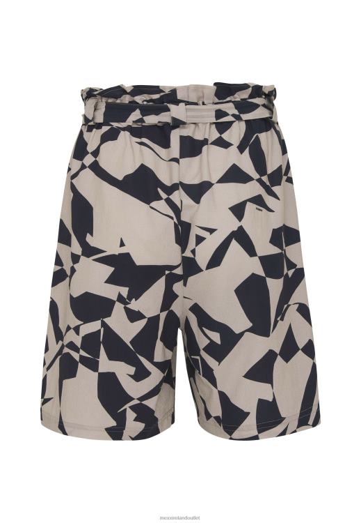 Mexx Paperbag Waist Shorts Printed Beige 0T44H54 Women