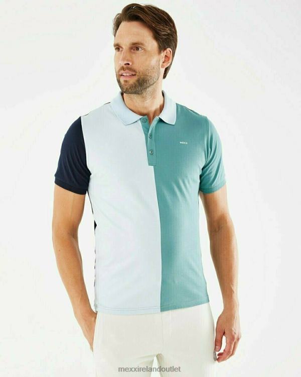 Mexx Polo Color Blocked Dark Mint Green 0T44H594 Men