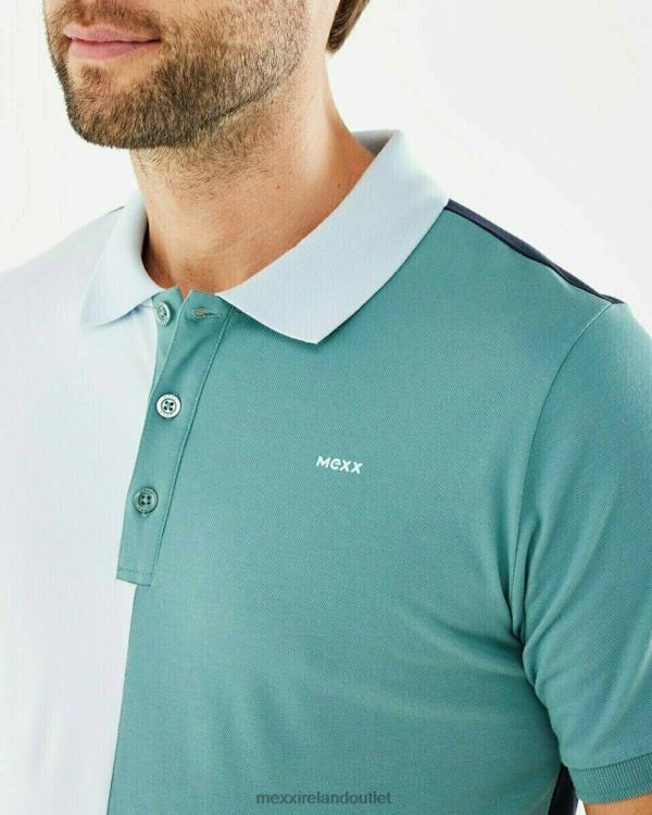 Mexx Polo Color Blocked Dark Mint Green 0T44H594 Men