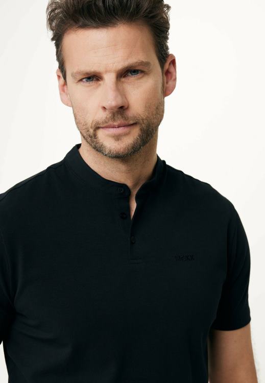 Mexx Polo Mao Collar Black Schwarz 0T44H487 Men