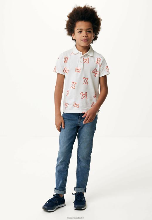 Mexx Polo Print Off White Orange 0T44H901 Boys