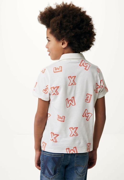 Mexx Polo Print Off White Orange 0T44H901 Boys