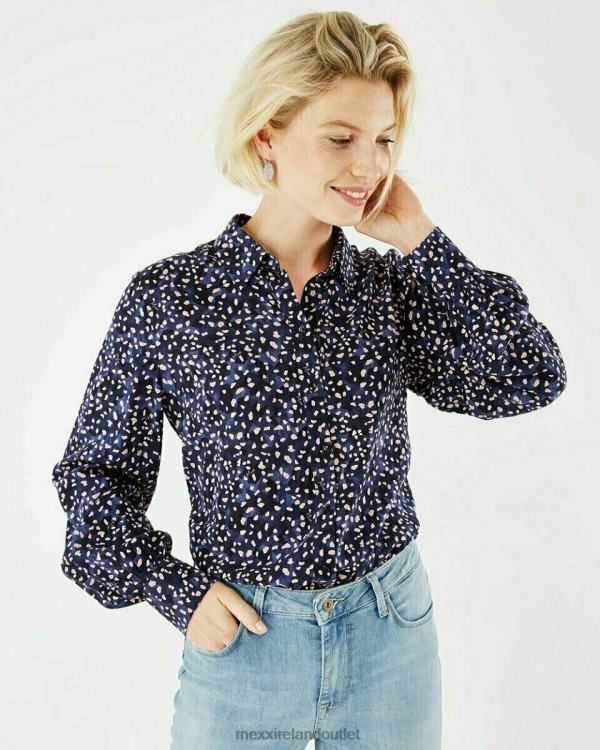 Mexx Printed Blouse Navy Blue 0T44H175 Women