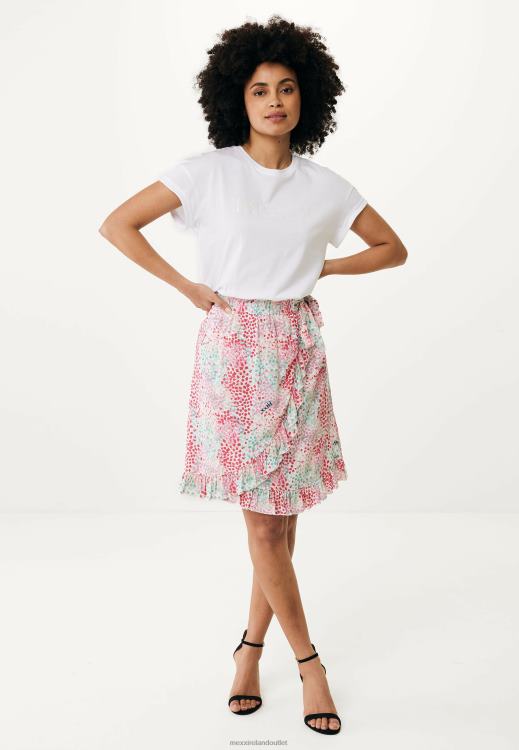 Mexx Printed Wrap Skirt Aqua Green Pink 0T44H24 Women