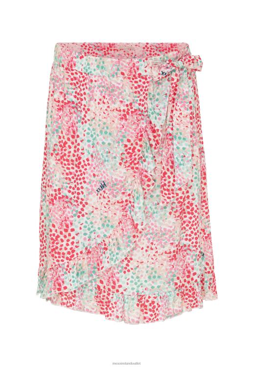 Mexx Printed Wrap Skirt Aqua Green Pink 0T44H24 Women
