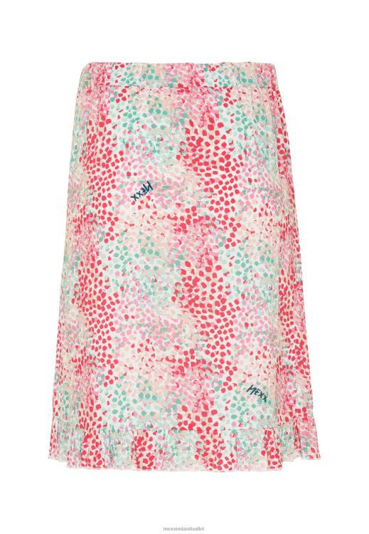 Mexx Printed Wrap Skirt Aqua Green Pink 0T44H24 Women