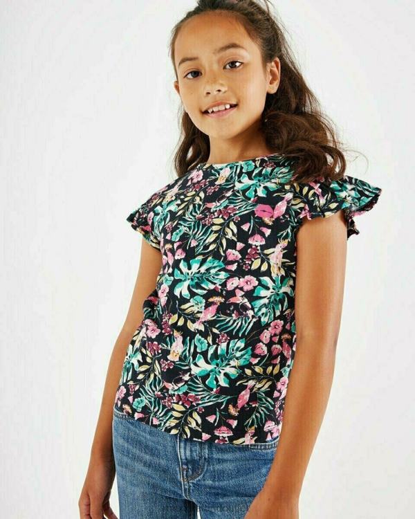 Mexx Printed ruffle top Navy Blue 0T44H869 Girls