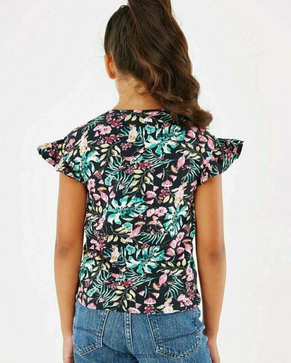 Mexx Printed ruffle top Navy Blue 0T44H869 Girls