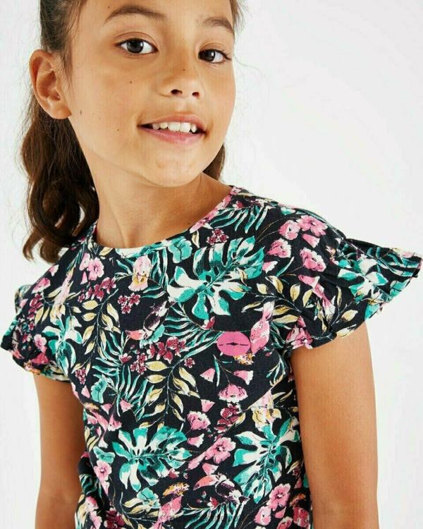 Mexx Printed ruffle top Navy Blue 0T44H869 Girls