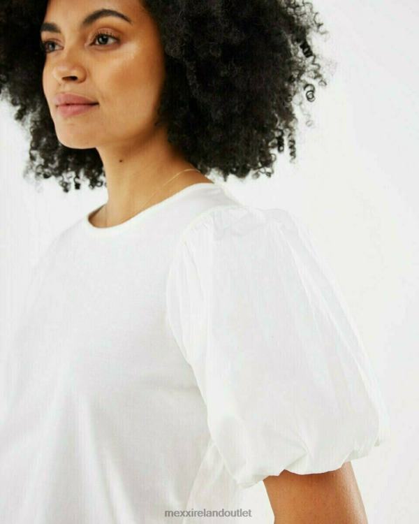 Mexx Puff Sleeve Top White 0T44H120 Women