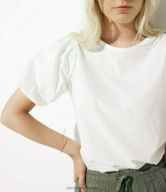 Mexx Puff Sleeve Top White 0T44H120 Women