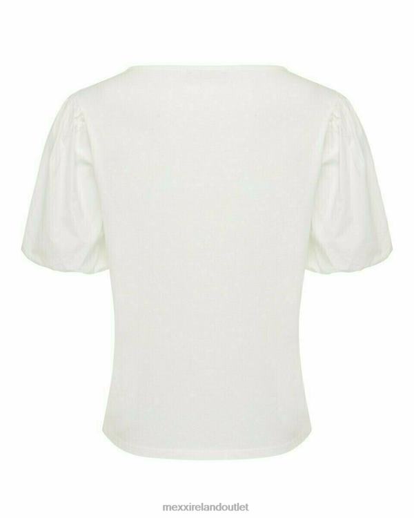 Mexx Puff Sleeve Top White 0T44H120 Women