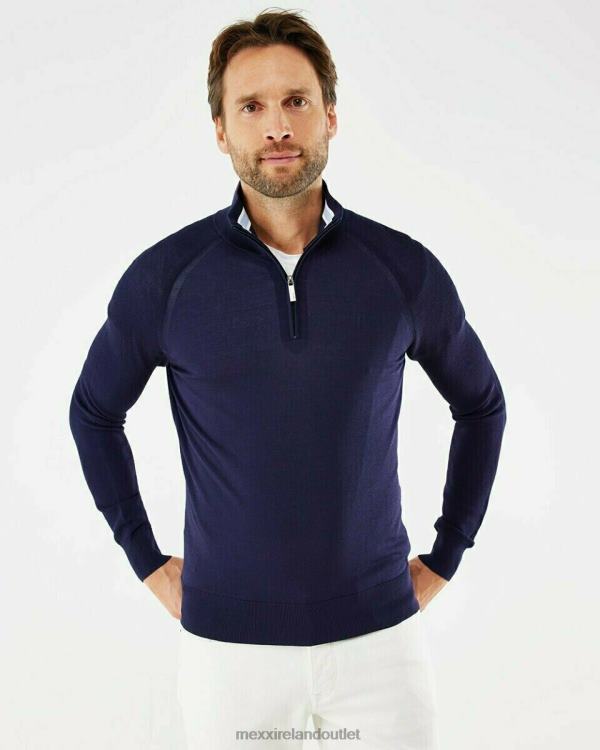 Mexx Raglan Sweater With Zipper Navy Blue 0T44H616 Men