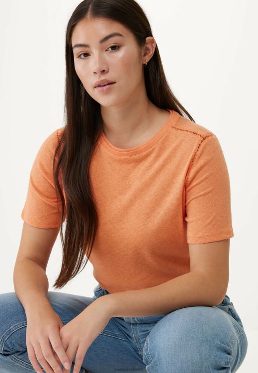 Mexx Round Neck Short Sleeve Tee Orange 0T44H81 Women