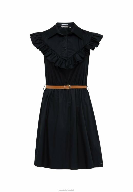 Mexx Ruffle Dress Black Schwarz 0T44H59 Women
