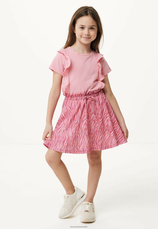 Mexx Ruffle Short Sleeve T-shirt Salmon Pink 0T44H749 Girls