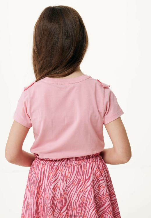 Mexx Ruffle Short Sleeve T-shirt Salmon Pink 0T44H749 Girls