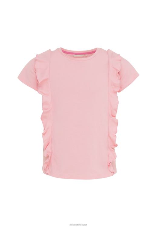 Mexx Ruffle Short Sleeve T-shirt Salmon Pink 0T44H749 Girls