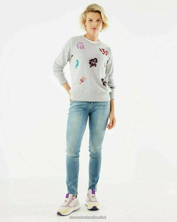 Mexx Sequins crewneck sweater grey melee Grey 0T44H412 Women
