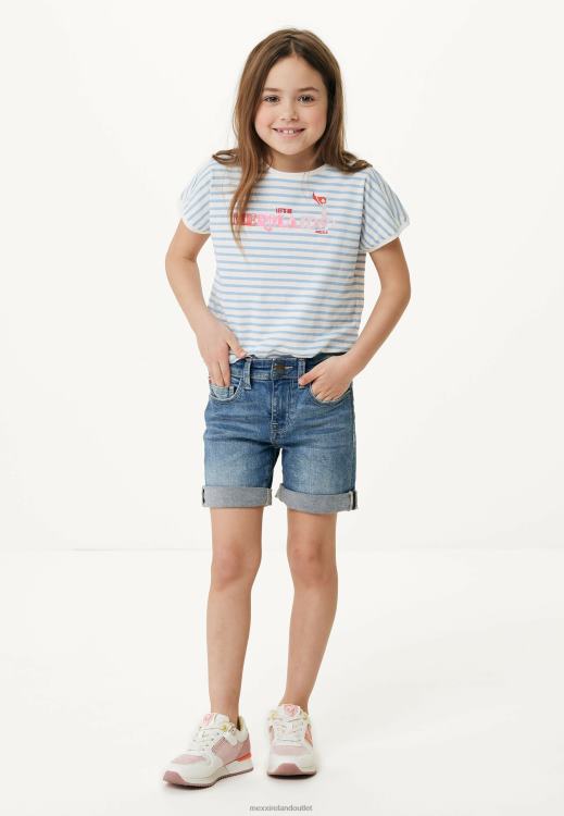 Mexx Short Mid Waist Slim Leg Short Jeans Light Vintage Blue 0T44H758 Girls