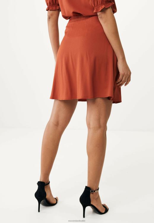 Mexx Short Skirt Pleats Brick Orange 0T44H79 Women