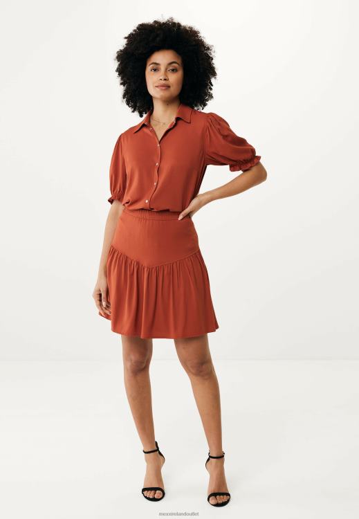 Mexx Short Skirt Pleats Brick Orange 0T44H79 Women
