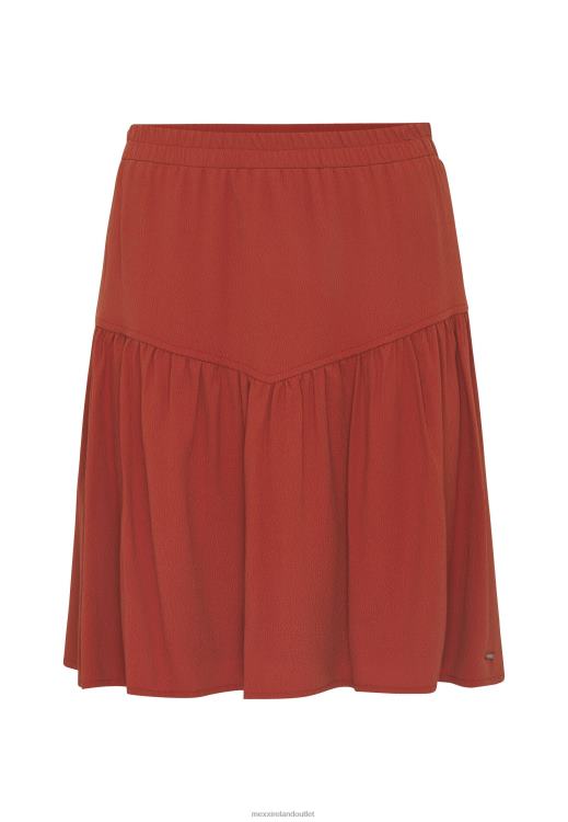 Mexx Short Skirt Pleats Brick Orange 0T44H79 Women