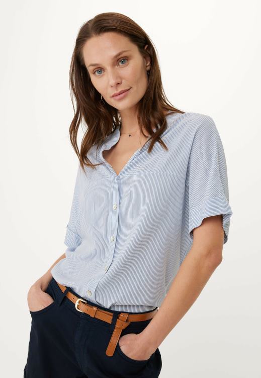 Mexx Short Sleeve Blouse Baby Blue 0T44H127 Women